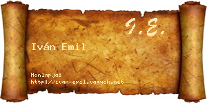 Iván Emil névjegykártya