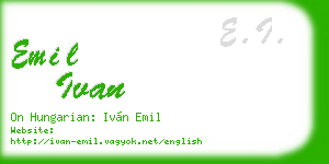 emil ivan business card